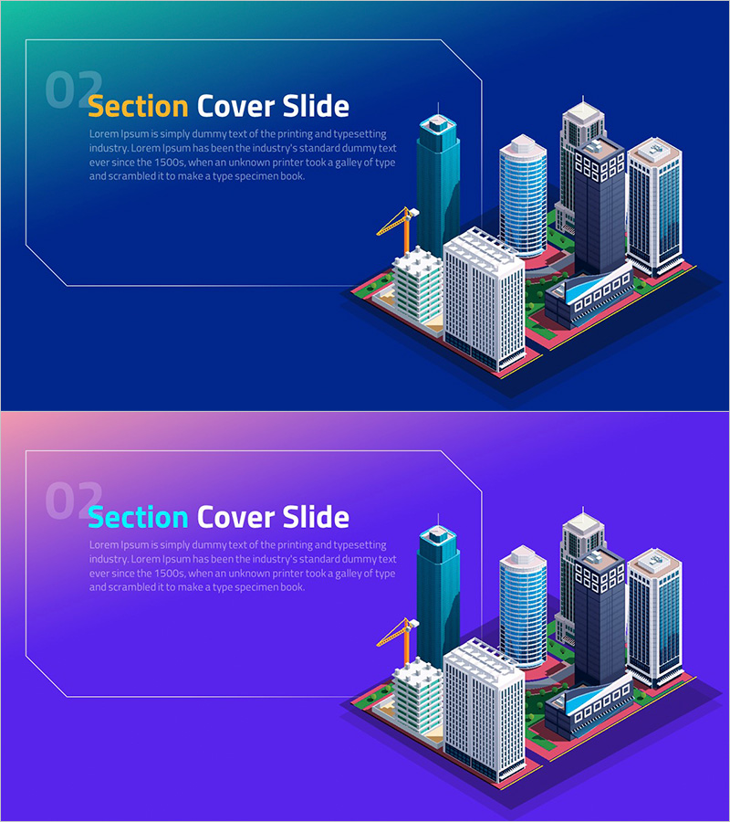 섹션 커버 슬라이드 – 현대적인 시각적 프레젠테이션 템플릿