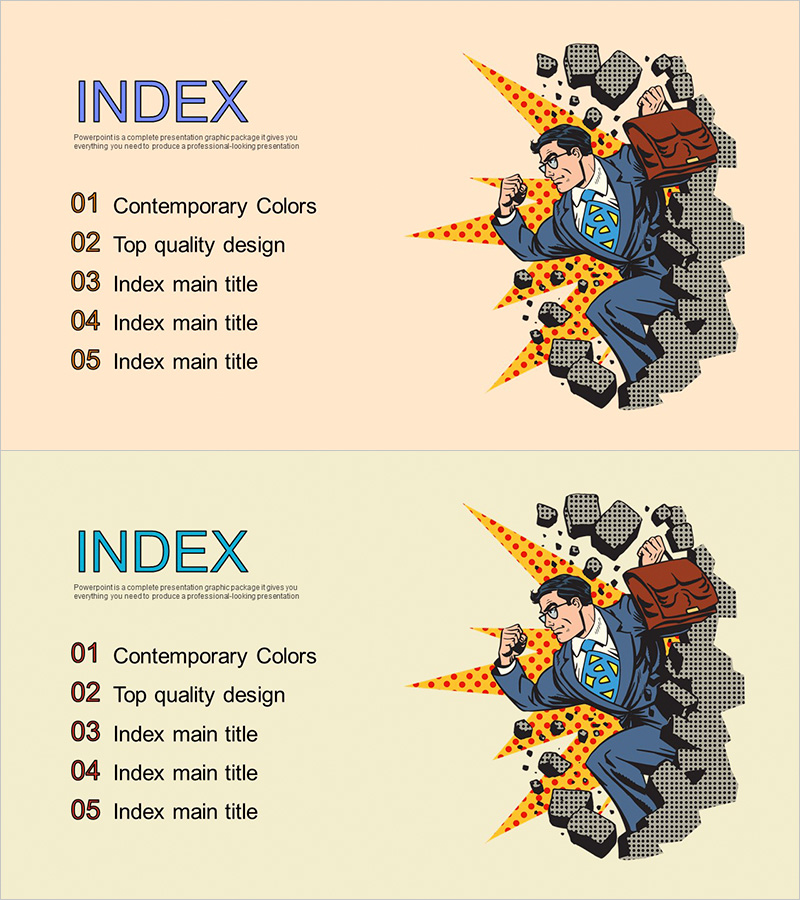 슈퍼 비즈니스맨 카툰 템플릿 목차