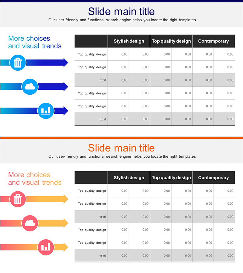 손익계산서 테이블표 – 재무 성과 시각화