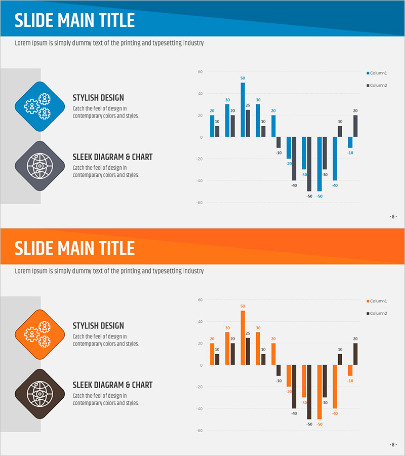 종이접기 템플릿 세로막대 차트 – 사업 성과를 한눈에