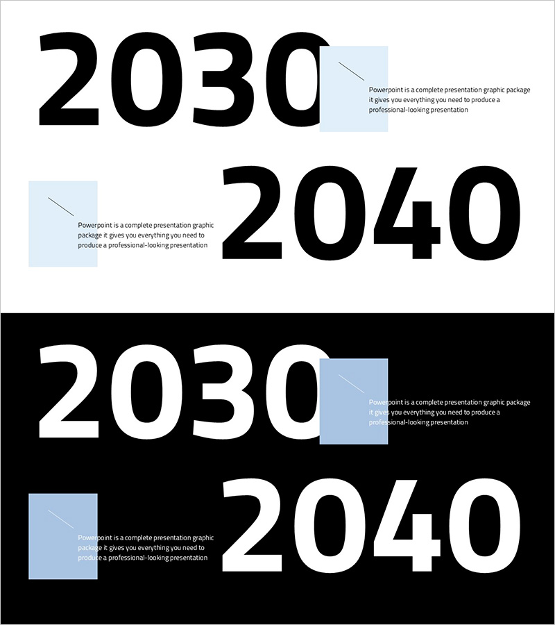 심플 디자인 트렌드 와이드 PPT 연도 – 사업추진 일정 및 비전