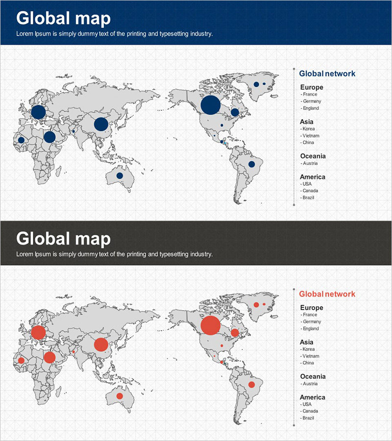 국가별 자사 분포도 지도 – 글로벌 네트워크