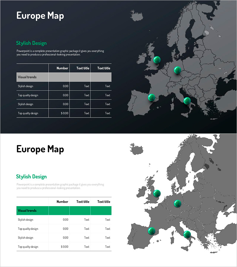 인포그래픽 디자인 와이드 템플릿 지도&테이블