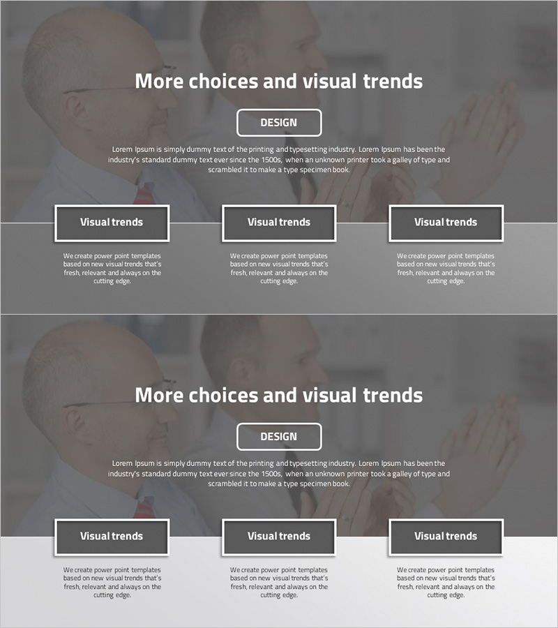 사업 핵심가치 및 비전과 미션을 시각화한 클러스터 슬라이드