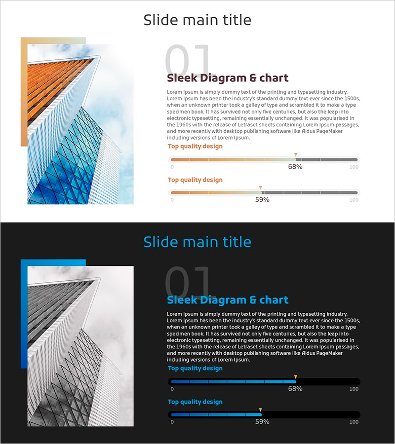 도트패턴 와이드 PPT 템플릿 이미지&텍스트 – 마케팅 전략 소개