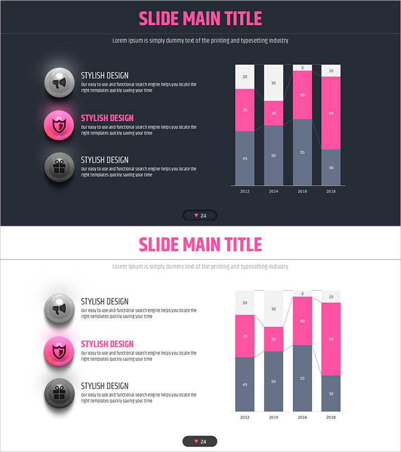 4색 인포그래픽 세로막대세분형 그래프 – 사업 추진 전략