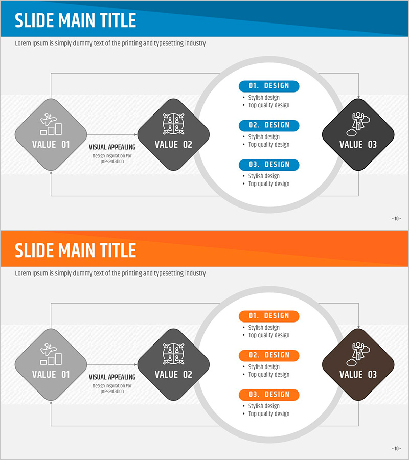종이접기 템플릿 다이어그램 – 다방향 흐름