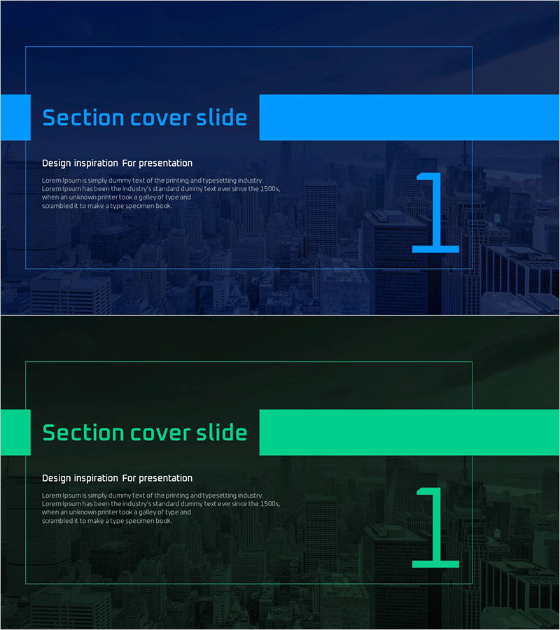 스마트 시티 PPT 템플릿 간지 01 – 혁신적인 프레젠테이션을 위한 섹션 커버 슬라이드