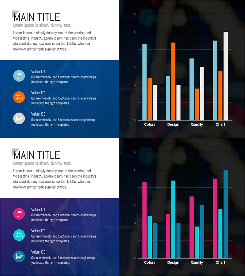 묶음형 세로막대 그래프 슬라이드 – 시장 분석을 시각화하다