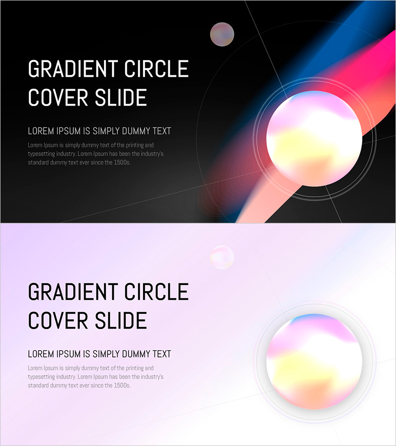 원형 그라데이션 와이드 템플릿 표지