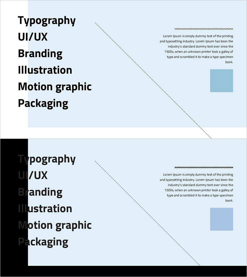 심플 디자인 트렌드와이드 PPT 텍스트2 - 클리어하고 현대적인 스타일