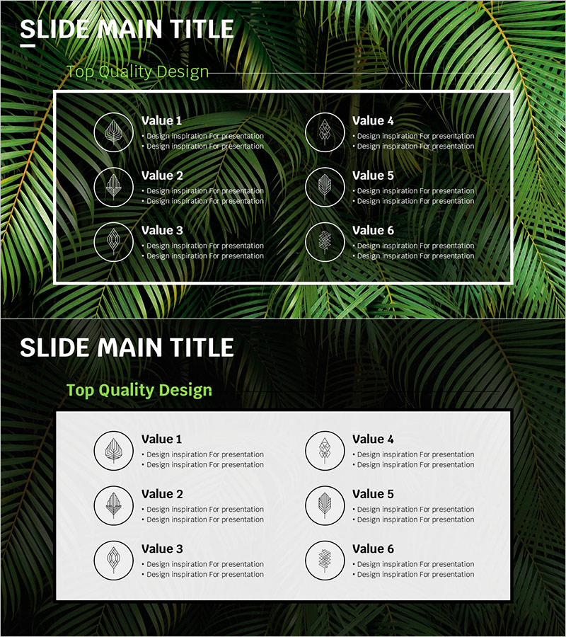 트렌드 컬러 와이드 템플릿 아이콘 & 텍스트