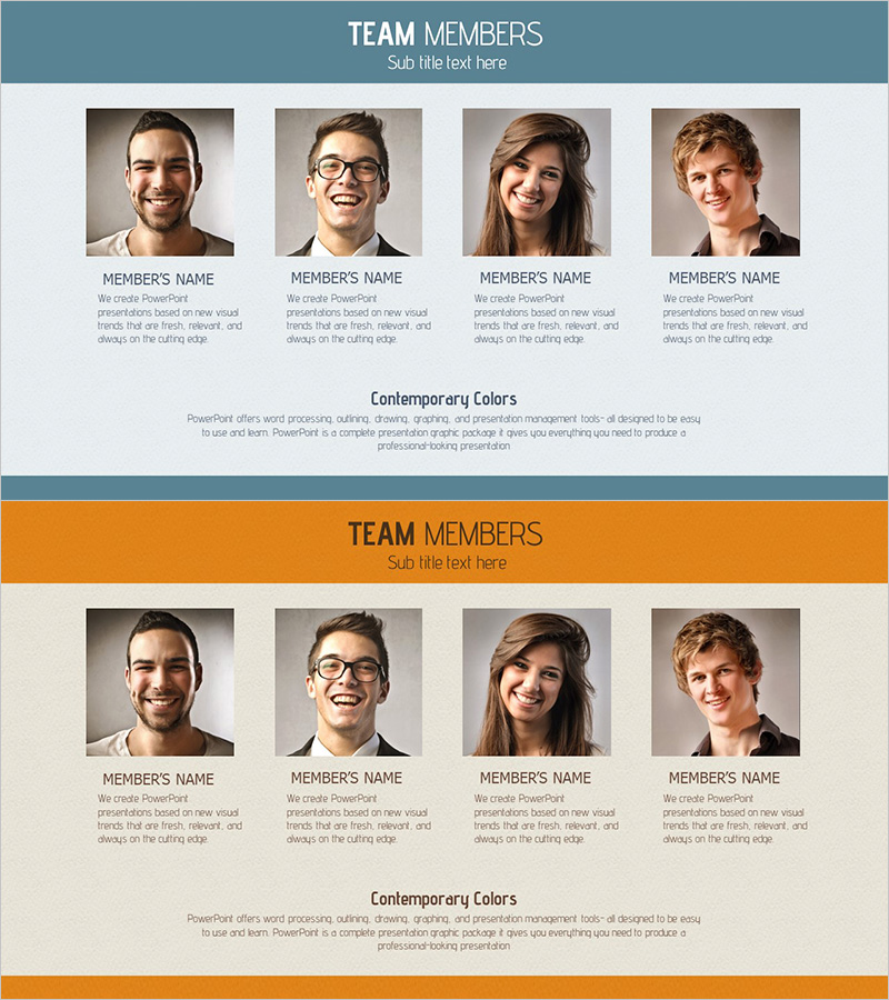 주요인력 프로필을 효과적으로 소개하는 슬라이드 템플릿