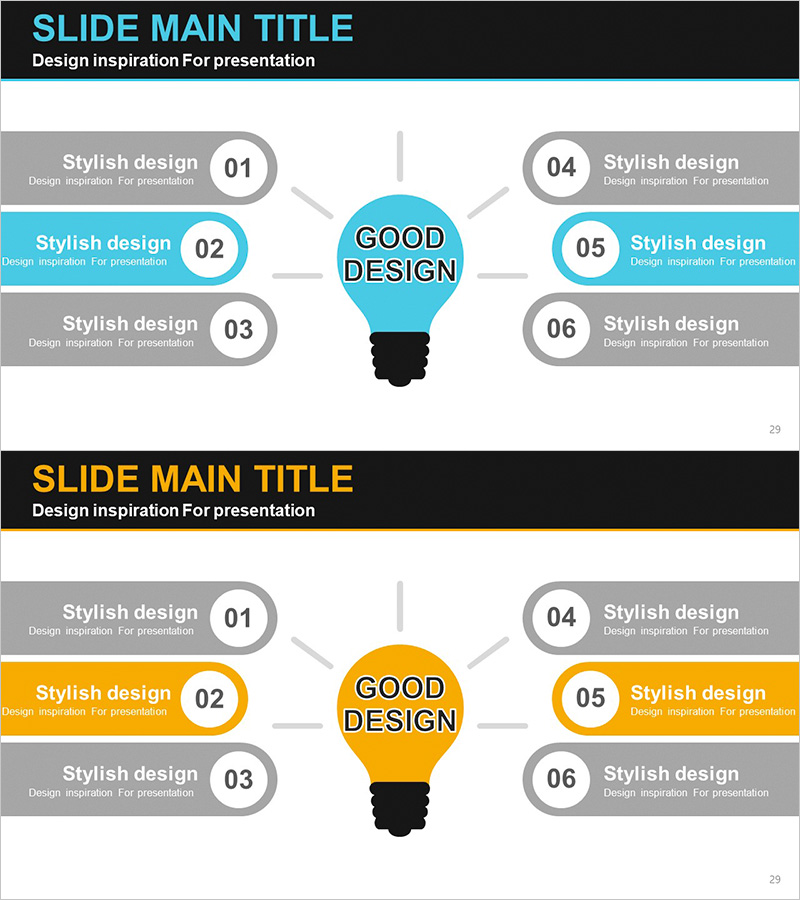 굿아이디어 전구 다이어그램 – 사업 목표를 효과적으로 전달