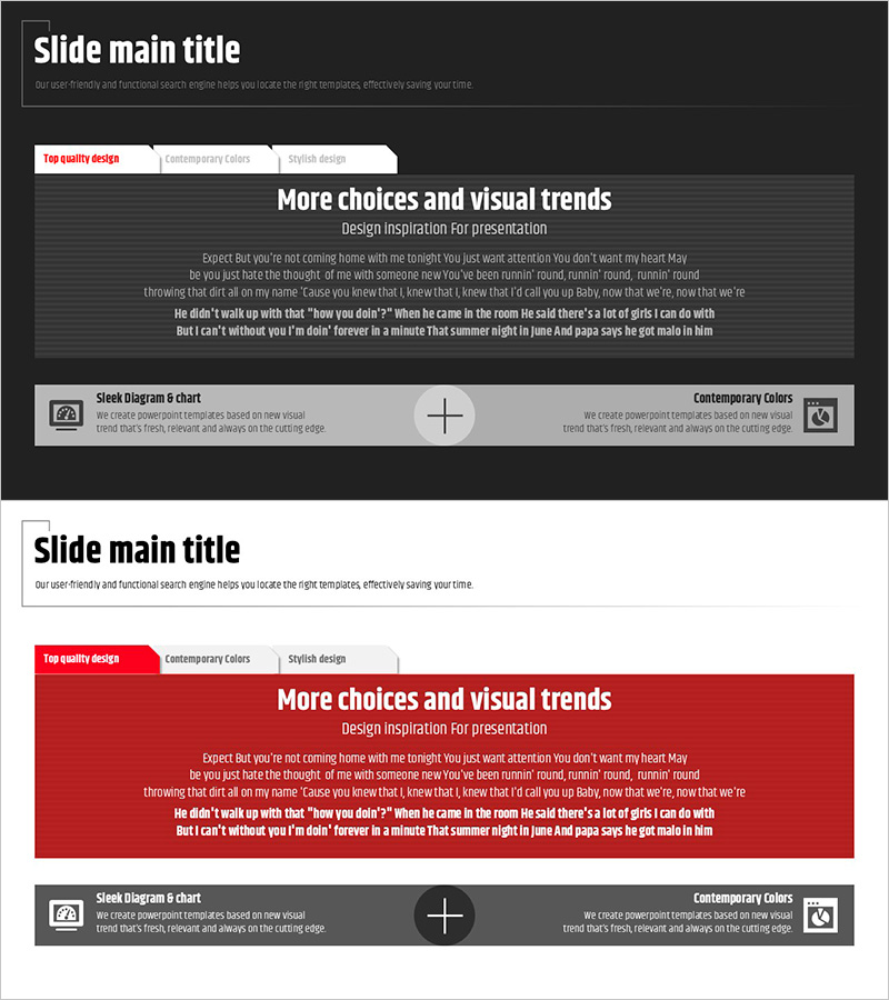 모던 와이드 PPT 템플릿 – 사각형 박스와 텍스트