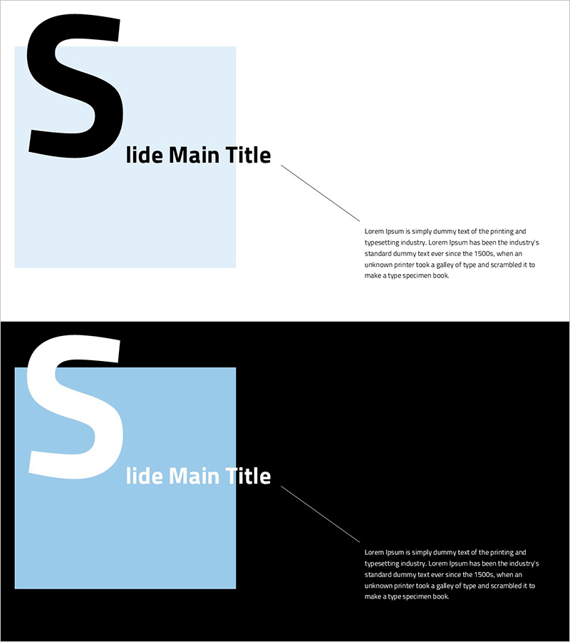 심플 디자인 트렌드 와이드 피피티 알파벳 강조 텍스트