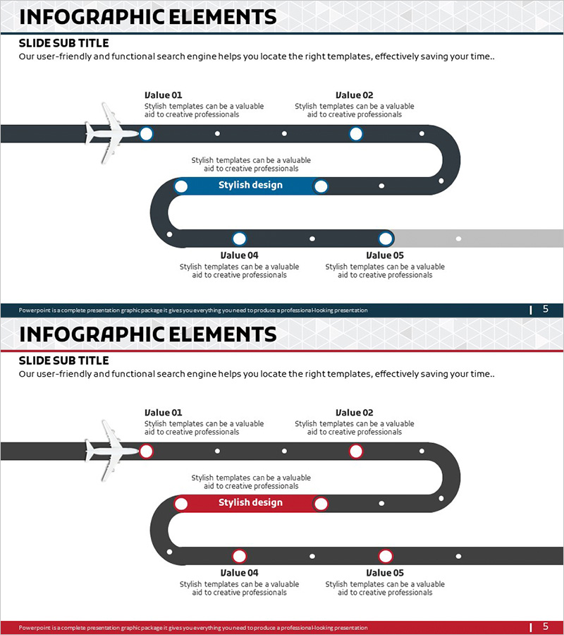 비행기 업무 단계 절차 슬라이드 – 시각화된 사업 추진 전략