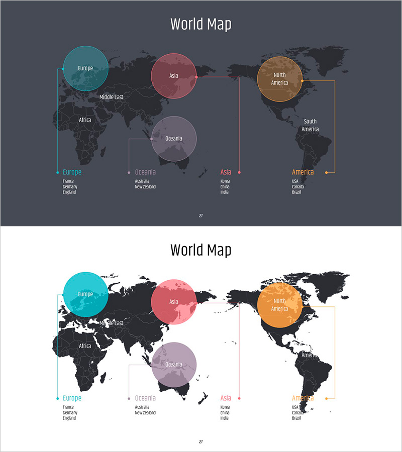 지도 기반의 글로벌 전략 PPT 템플릿