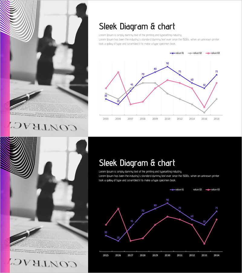 환상 와이드 피피티 꺾은선 그래프 – 시장 분석을 위한 최적의 선택