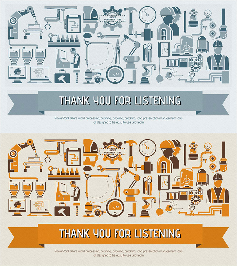 제조 생산 라인 템플릿 엔딩 표지 – 견고한 비즈니스 구축