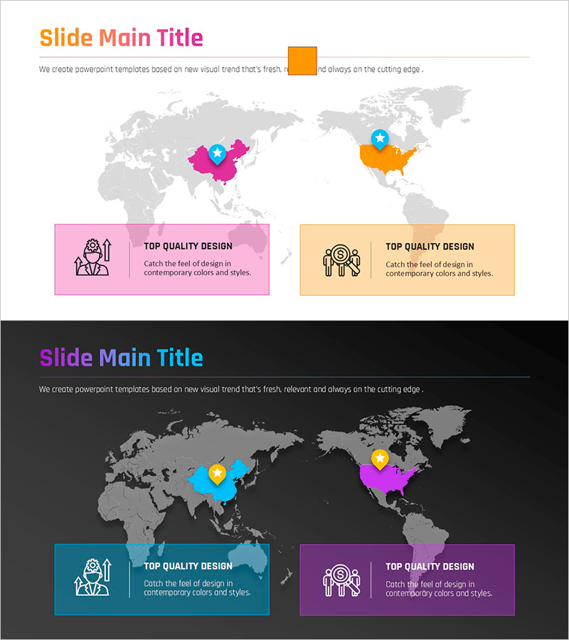 그라데이션 지도 프레젠테이션 템플릿 – 얼리어답터를 위한 비즈니스 전략