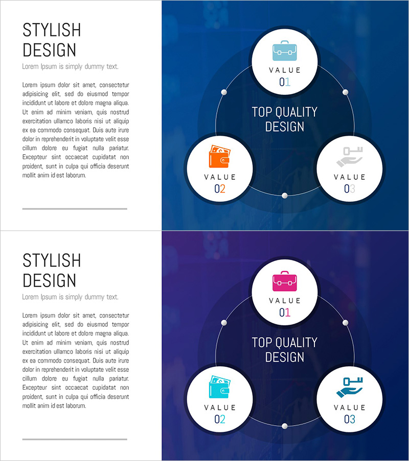 금융 서비스 분야 다이어그램 - 중심이 없는 다이어그램으로 비즈니스 가치 시각화