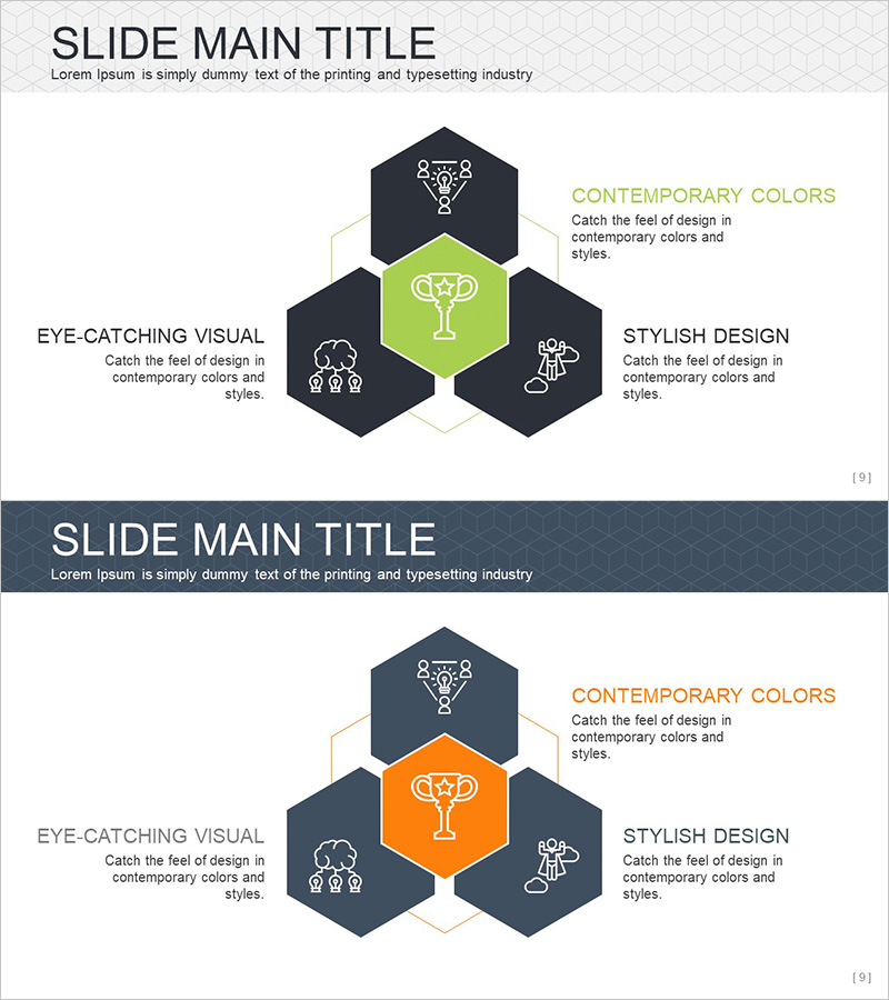 육각형 확산 다이어그램으로 사업 영역 시각화