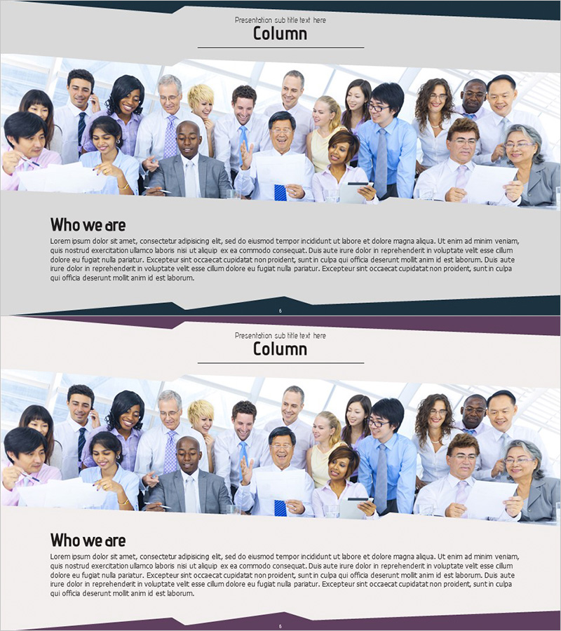 글로벌 비즈니스 회사 소개 슬라이드 - 다국적 팀을 강조한 인트로