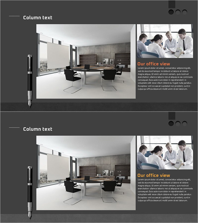 비즈니스 배경 슬라이드 – 사업비전 및 전략