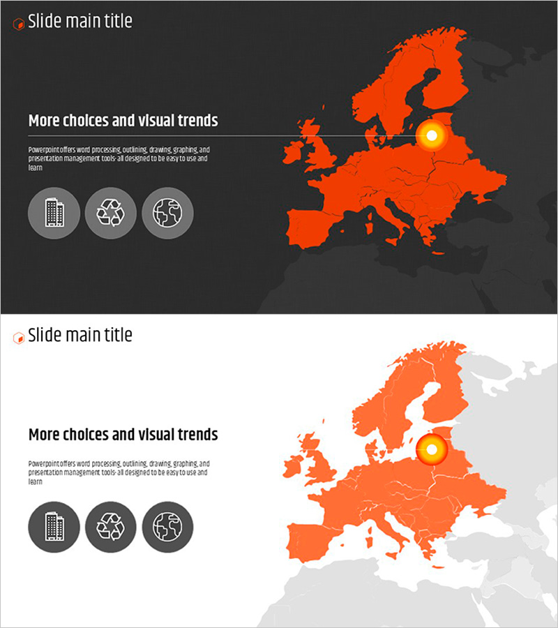 오렌지 육각형 템플릿 지도 타겟설정
