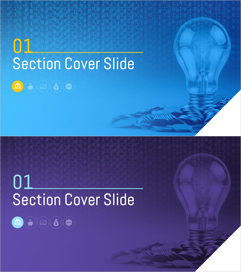 뱅킹 서비스 템플릿 간지 – 금융 혁신을 담은 섹션 커버 슬라이드