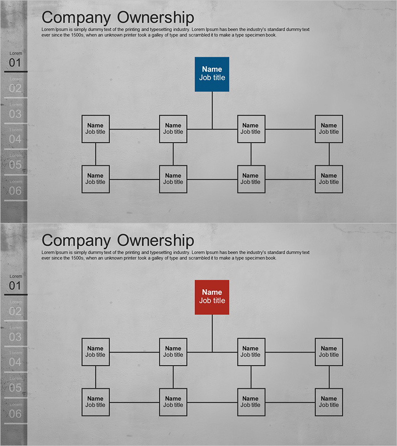 심플 시멘트 테마 조직도 다이어그램 – 회사 소개에 적합