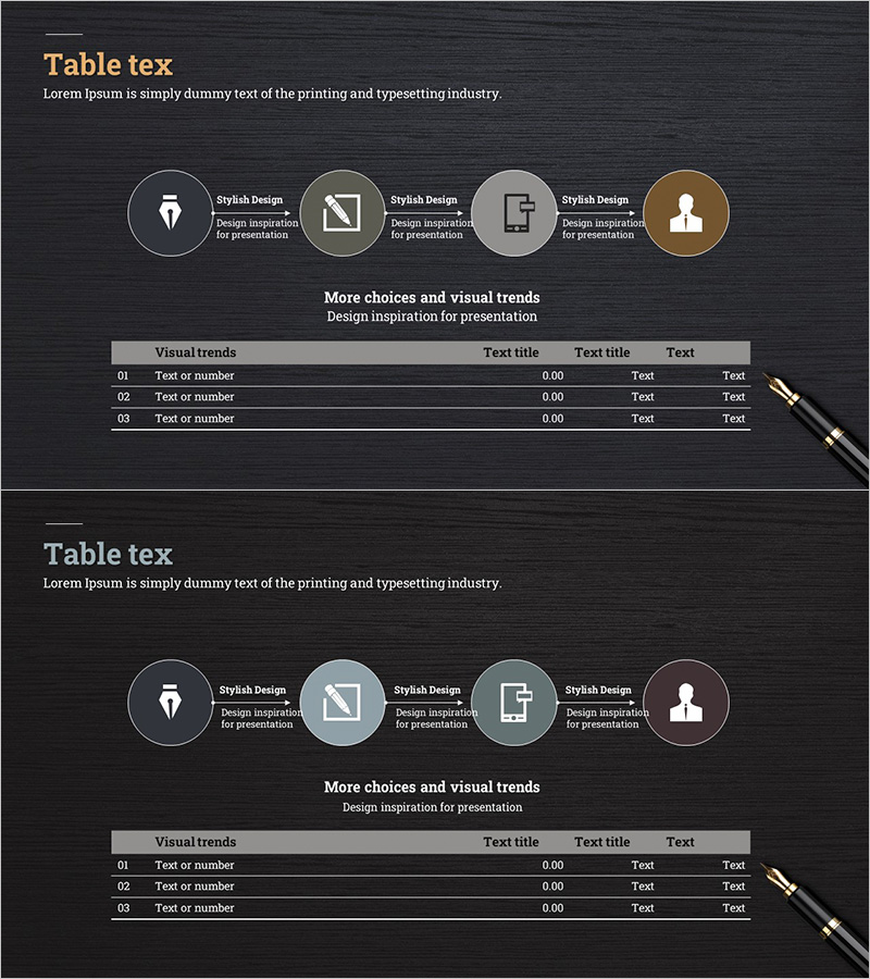 만년필 사업 업무 프로세스 슬라이드 – 효율적인 운영계획