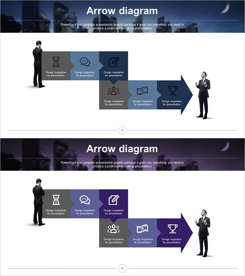업무프로세스 화살표 다이어그램 – 체계적 사업 관리