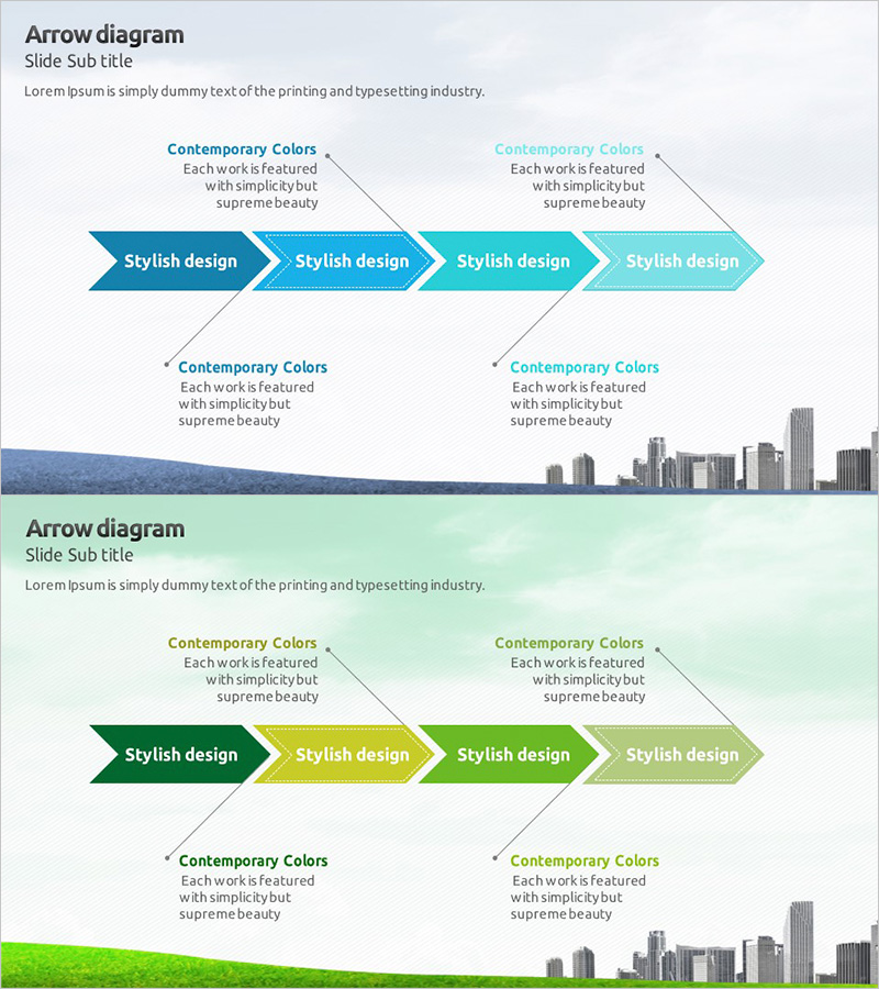 비즈니스 추진 계획 선형 다이어그램 – 전략적인 흐름 시각화