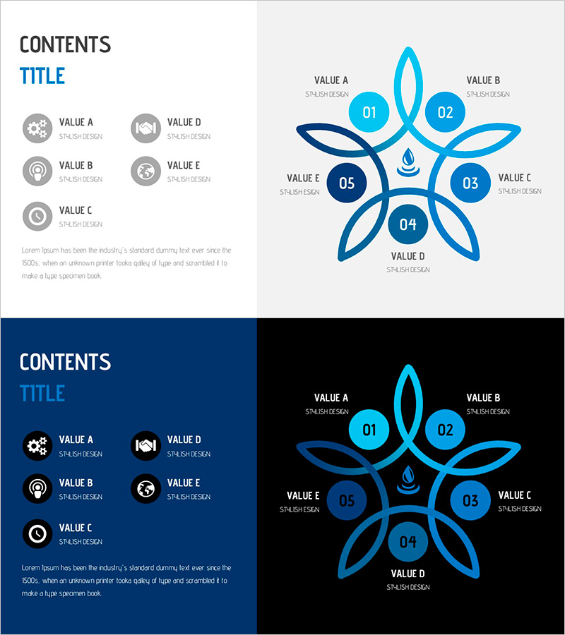 수자원 활용 다이어그램 PPT 템플릿