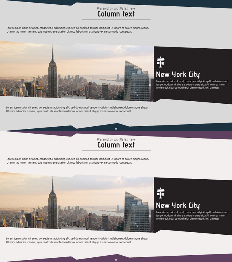 뉴욕 도시 배경 소개 슬라이드 – 사업비전 및 전략