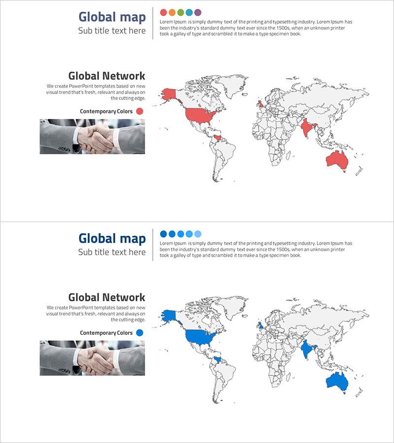 세계 주요 국가별 비즈니스 거점 시각화