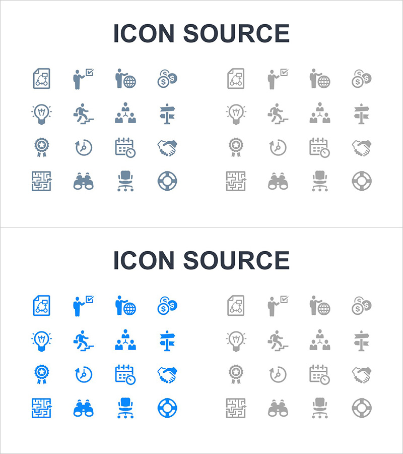 인포그래픽 아이콘 슬라이드 – 비즈니스 관리와 성장