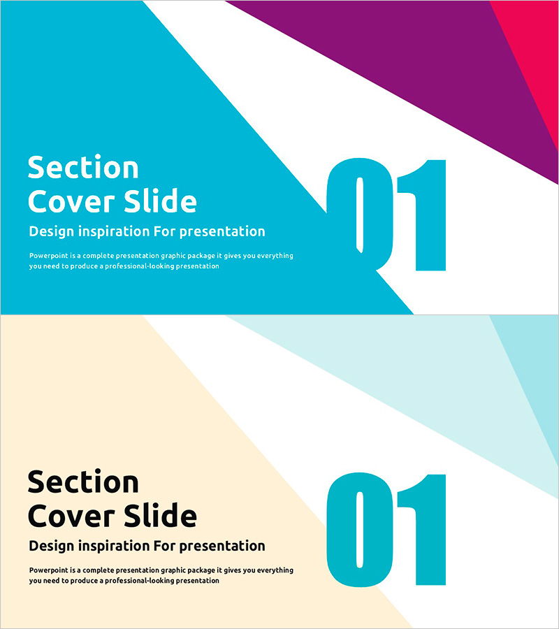 컬러 테마 프레젠테이션 템플릿 – 세션 구분 슬라이드