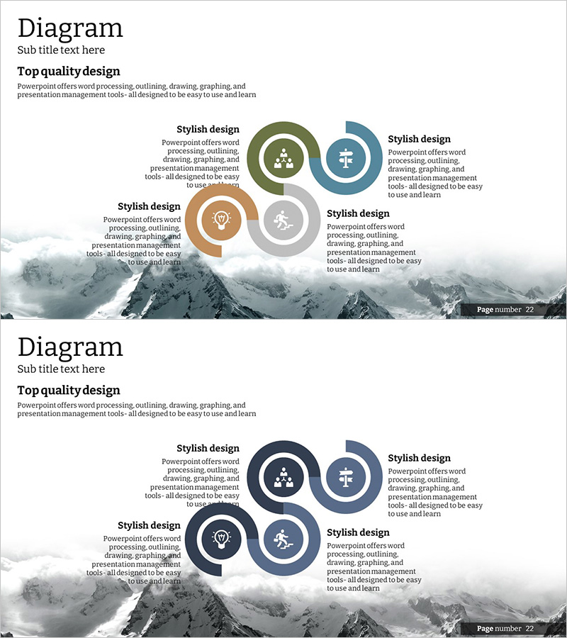 비즈니스 영역 연결 다이어그램 – 사업소개에 최적화된 디자인