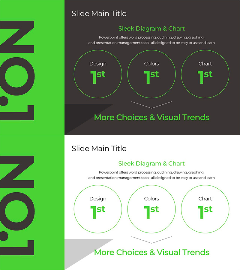 그린&그레이 와이드 템플릿 다이어그램4 - 비전과 전략을 담다