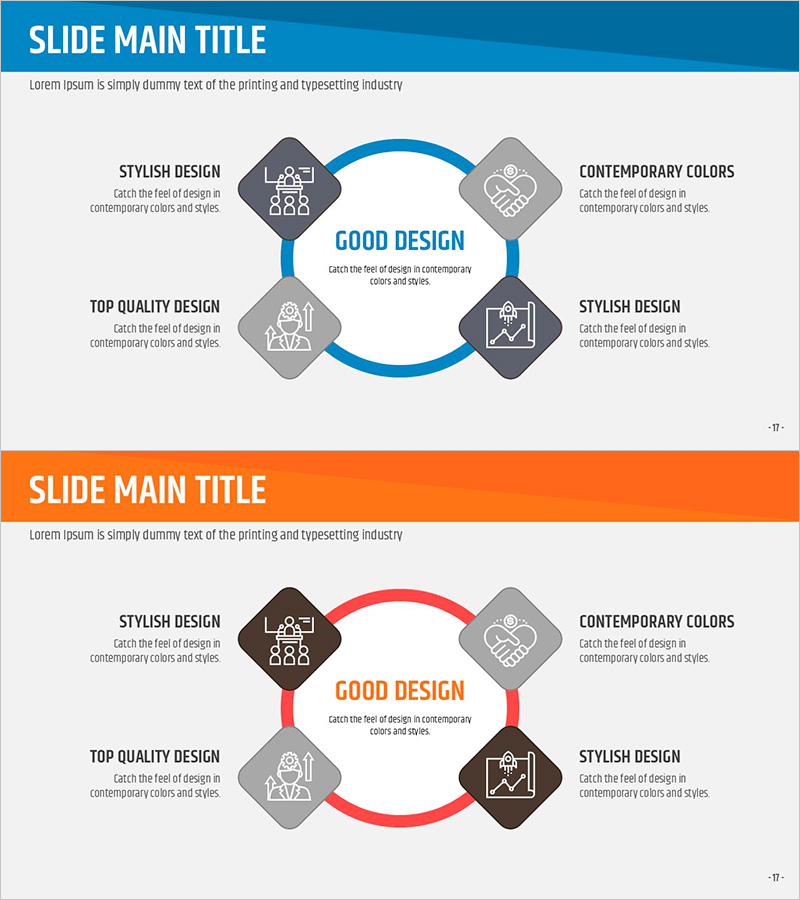 종이접기 템플릿으로 다이어그램을 확산하다 – 사업 비전을 담은 슬라이드
