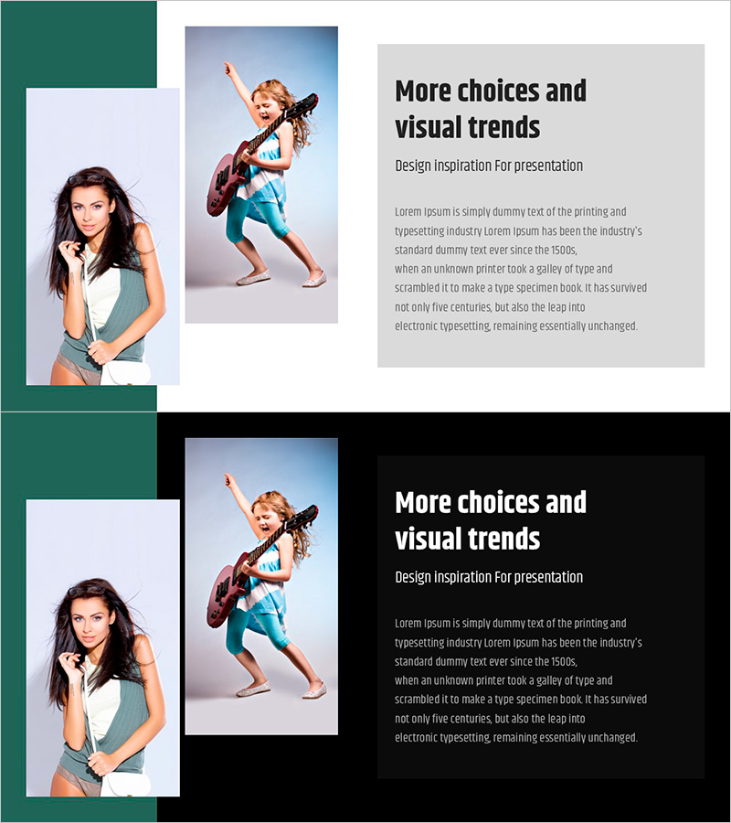 고객 성공 사례를 위한 심플 & 모던 와이드 피피티 이미지&텍스트 슬라이드