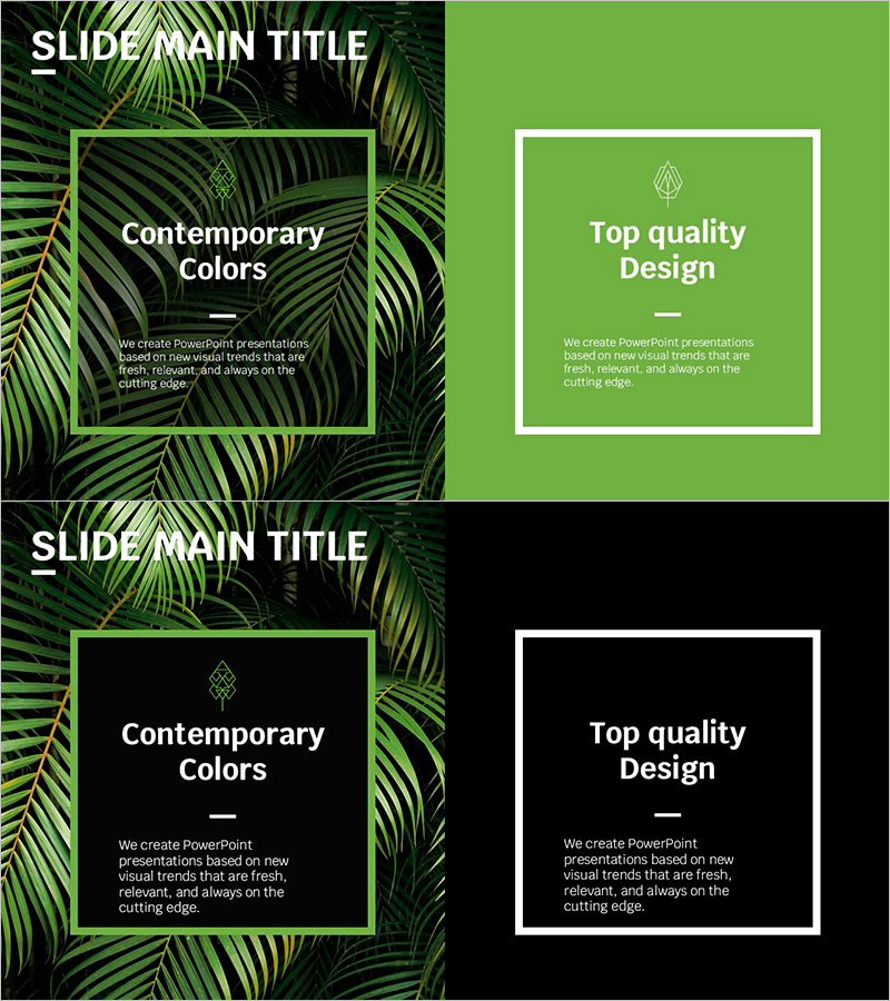 트렌드 컬러 와이드 템플릿 사각형 다이어그램