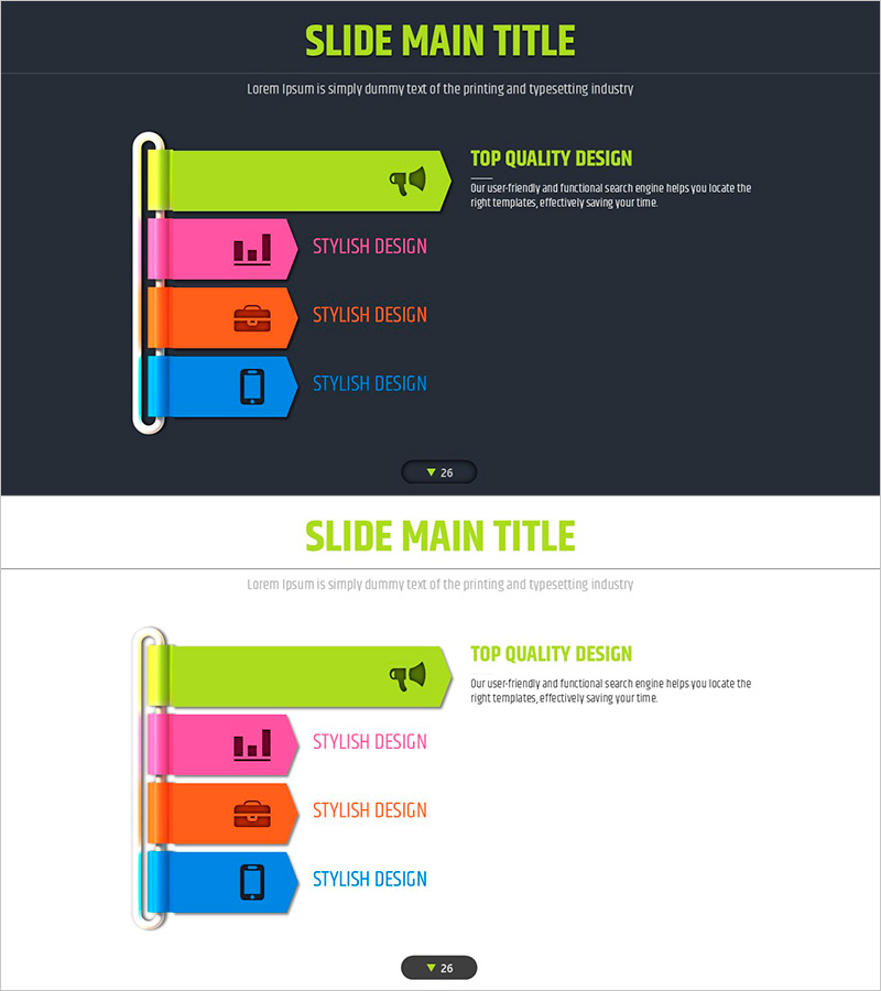 4색 인포그래픽 템플릿으로 제품 소개하기