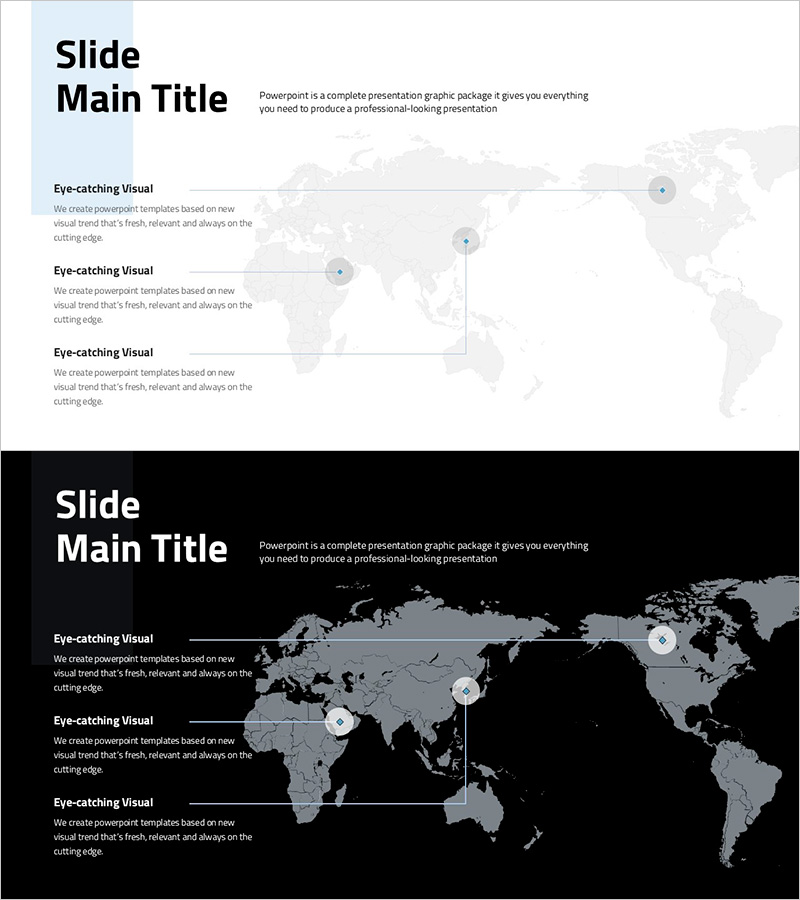 심플 디자인 트렌드 와이드 PPT 지도