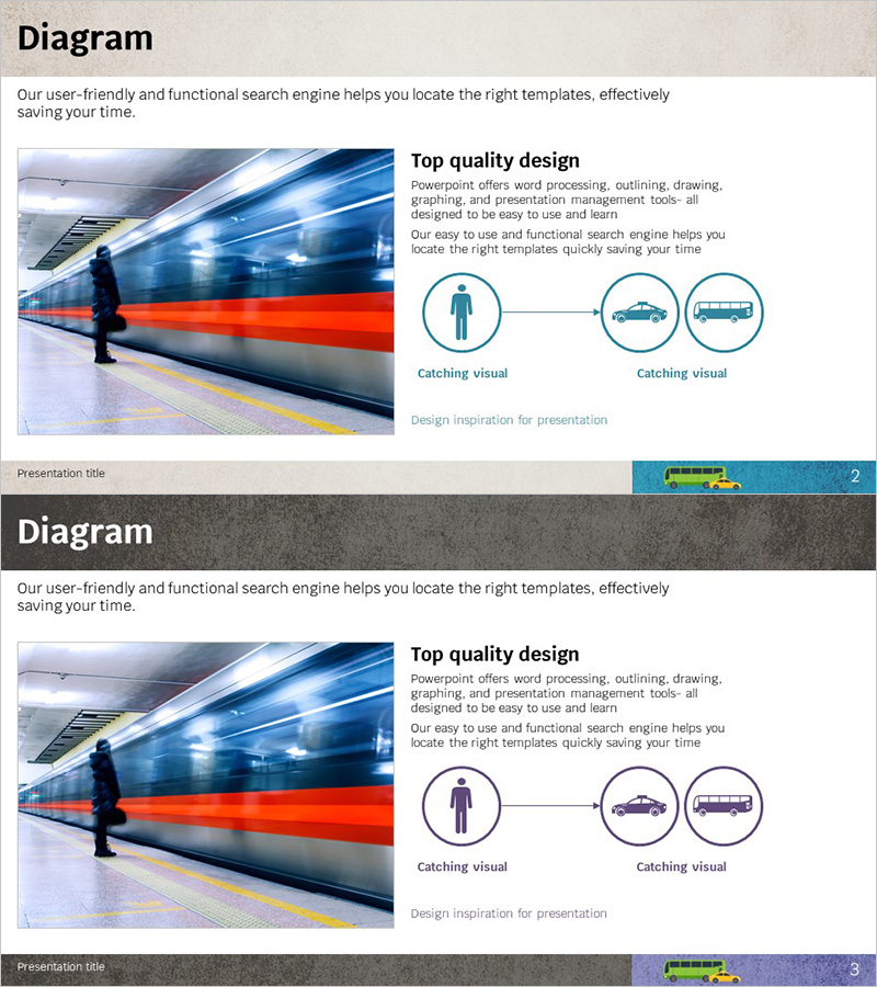 교통수단 사업 개요 – 비전과 전략을 담은 인포그래픽 슬라이드