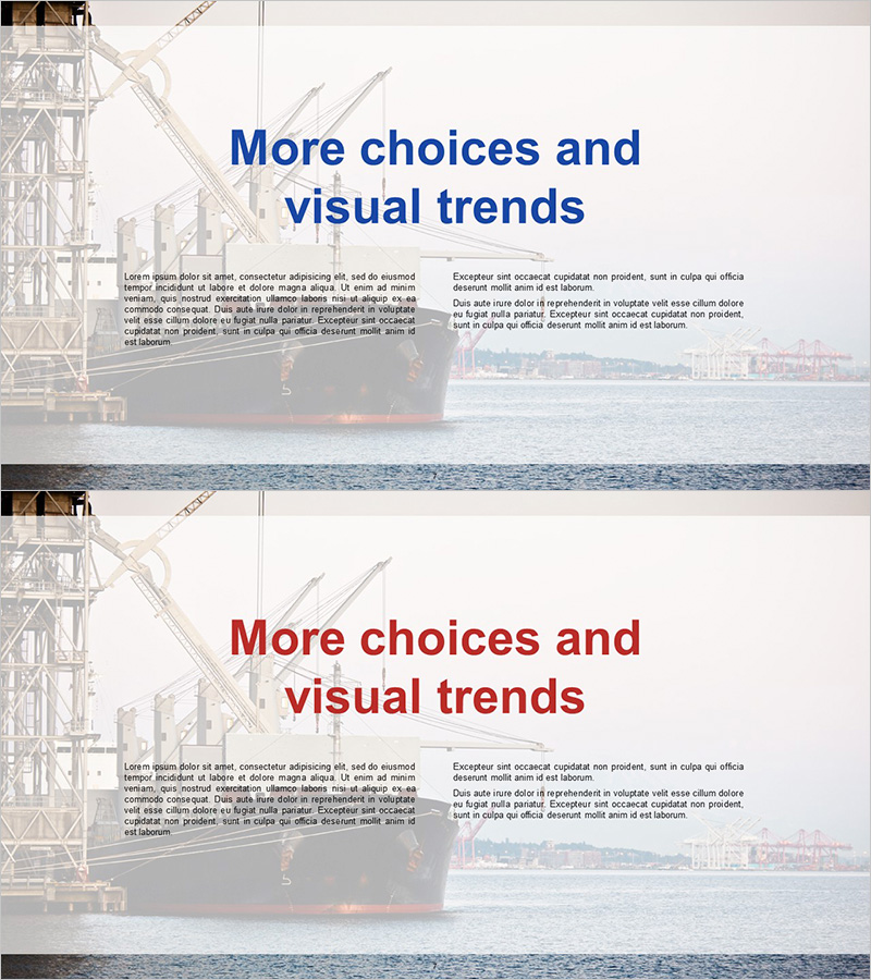 시각 트렌드 중심 이미지 강조 슬라이드