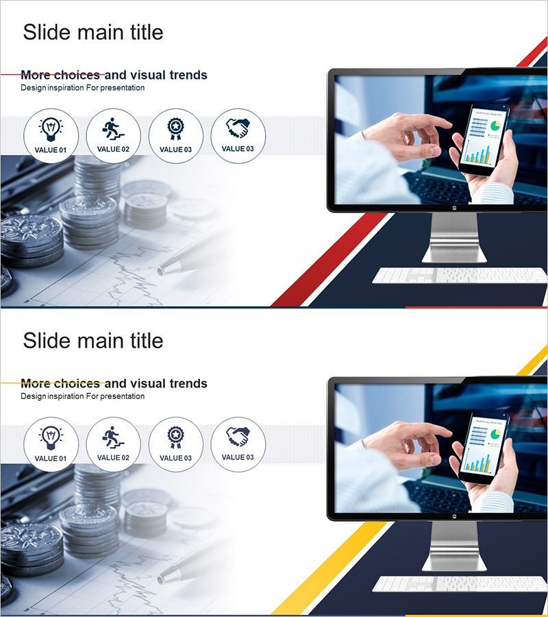 비즈니스 솔루션 특성을 강조한 다이어그램 슬라이드